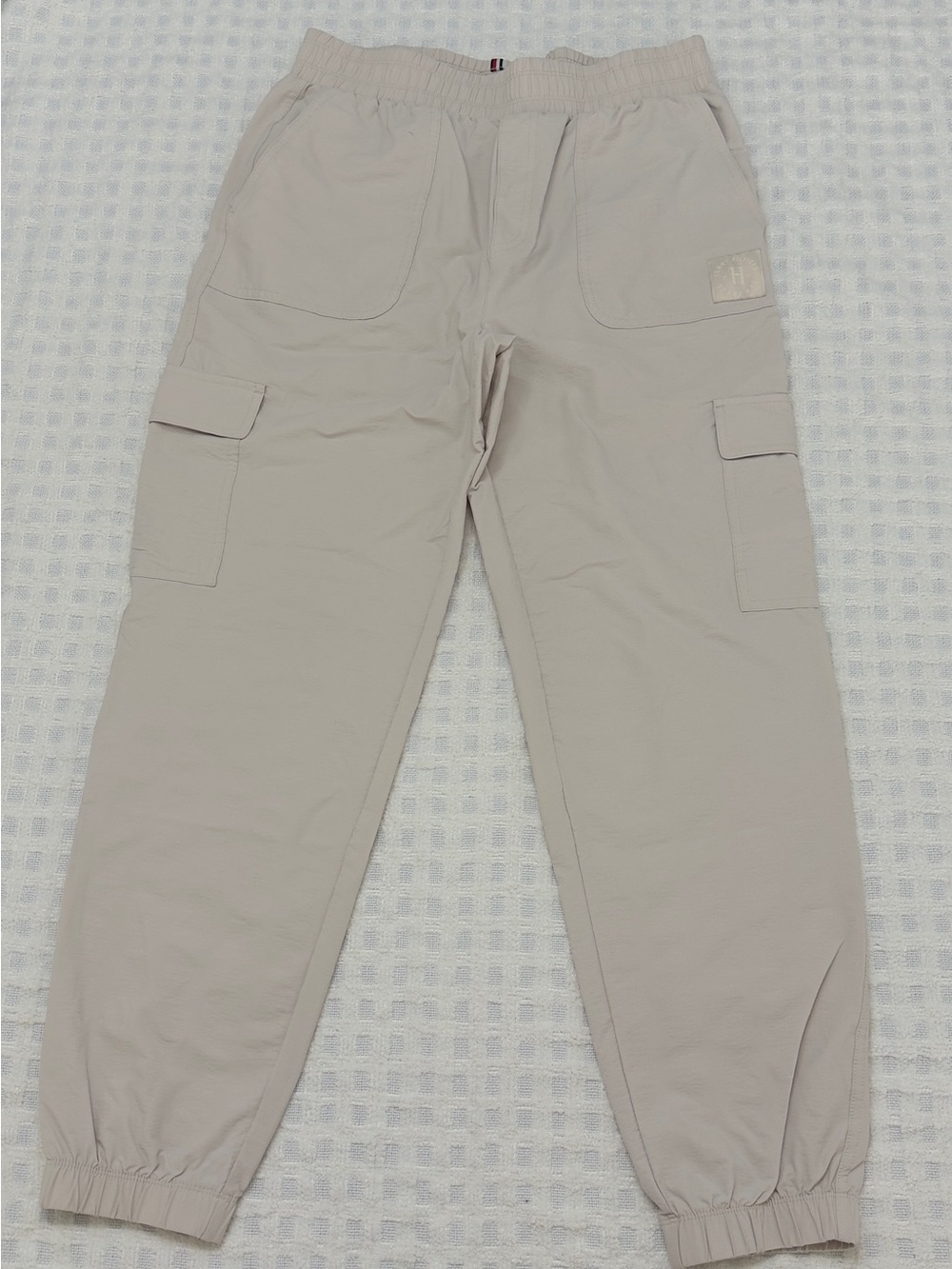 Tommy Hilfiger Sport Women's Cargo Jogger Pants Beige Nylon Track Pants Size S/P